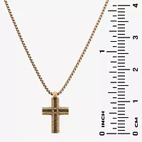 Mens Stainless Steel Cross Pendant Necklace