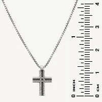 Mens Stainless Steel Cross Pendant Necklace