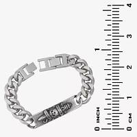 Stainless Steel 8 1/2 Inch Solid Cuban Chain Bracelet