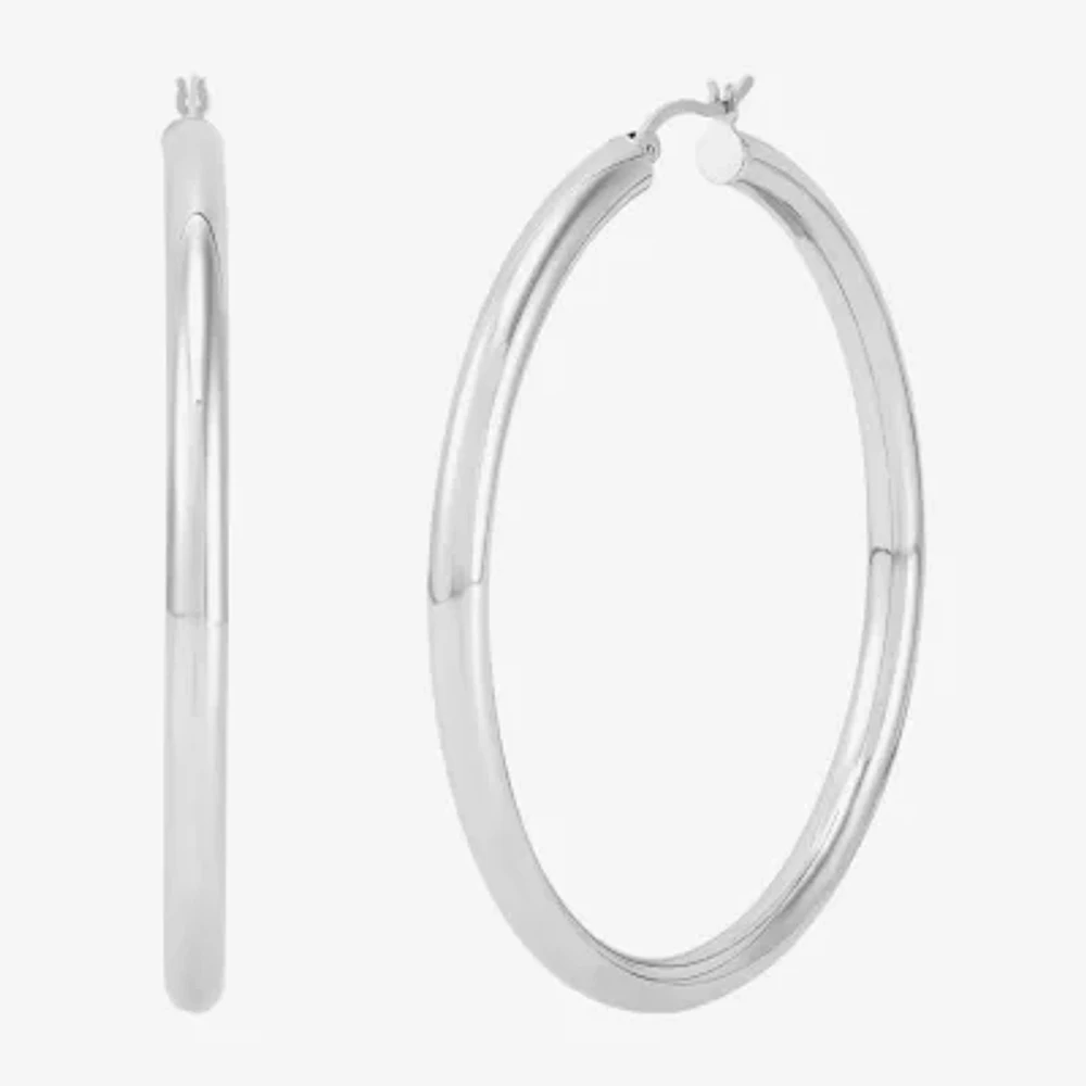 Sterling Silver 60mm Circle Round Hoop Earrings