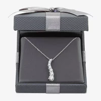 Womens 1 CT. T.W. Lab Grown White Diamond Sterling Silver Pendant Necklace