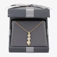 Womens 1/2 CT. T.W. Lab Grown White Diamond 14K Gold Over Silver Sterling Silver Pendant Necklace