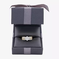 Womens 1 CT. T.W. Lab Grown White Diamond 14K Gold Over Silver Sterling Flower Side Stone Cocktail Ring