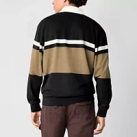 Arizona Big and Tall Mens Classic Fit Long Sleeve Striped Rugby Shirt