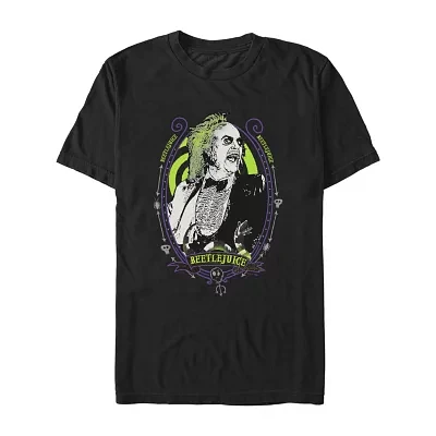 Novelty Mens Crew Neck Short Sleeve Classic Fit Beetlejuice Graphic T-Shirt