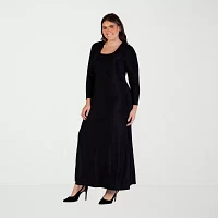 24seven Comfort Apparel Womens Long Sleeve Maxi Dress Plus