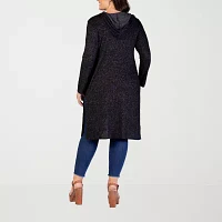 24seven Comfort Apparel Plus Womens Long Sleeve Cardigan