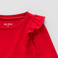 Okie Dokie Toddler & Little Girls Round Neck Long Sleeve T-Shirt