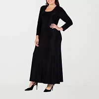 24seven Comfort Apparel Womens Long Sleeve Maxi Dress Plus