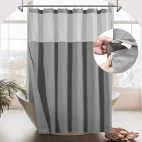 Awesome Home™ Waffle With Snap Liner Shower Curtain