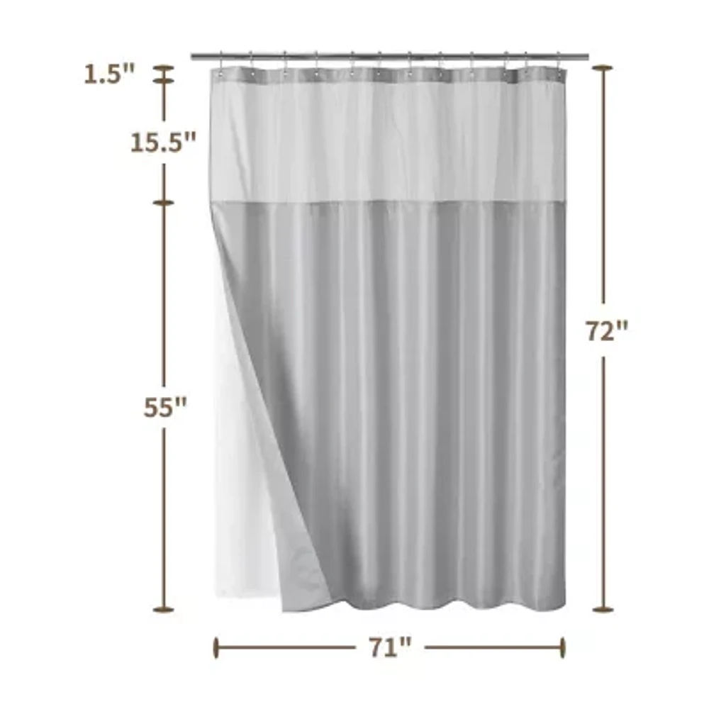 Awesome Home™ Waterproof Poly Snap In Liner Shower Curtain Set