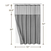 Awesome Home™ Waterproof  Poly Snap Liner Shower Curtain Set