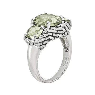 Shey Couture Genuine Quartz Sterling Silver Green Ring