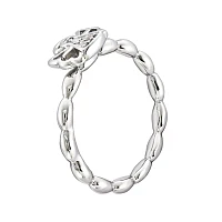 Personally Stackable Diamond-Accent Sterling Silver Stackable Angel Ring