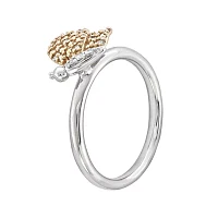 Personally Stackable Diamond-Accent Sterling Silver Rose Gold Stackable Butterfly Ring