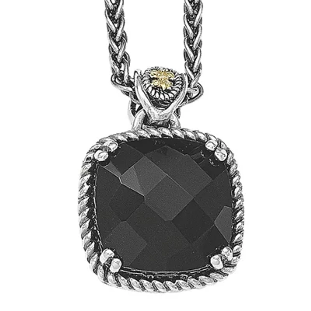 Shey Couture Genuine Onyx Sterling Silver Pendant Necklace