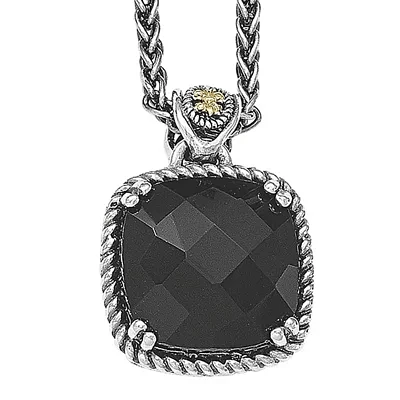 Shey Couture Genuine Onyx Sterling Silver Pendant Necklace