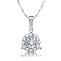 Womens / CT. T.W. Natural White Diamond 10K White Gold Round Pendant Necklace