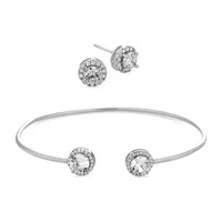 DiamonArt® White Cubic Zirconia Sterling Silver Round 2-pc. Jewelry Set