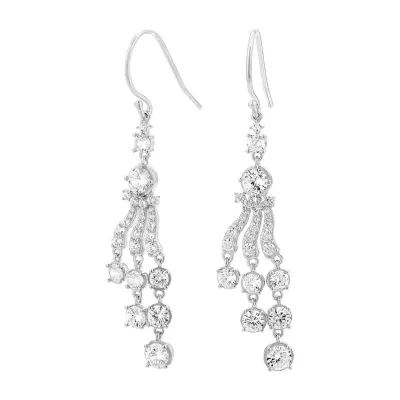 DiamonArt® 3 3/4 CT. T.W. White Cubic Zirconia Sterling Silver Drop Earrings