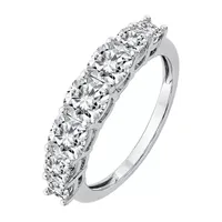 True Light 2.5MM Lab Created White Moissanite 14K Gold Band