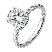True Light Womens 2 / CT. T.W. Lab Created White Moissanite 14K Gold Solitaire Engagement Ring