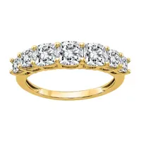 True Light 2.5MM Lab Created White Moissanite 14K Gold Band