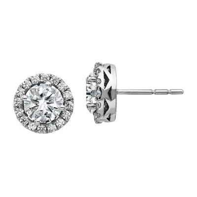 True Light 3 1/2 CT. T.W Lab Created White Moissanite 14K White Gold 11.2mm Stud Earrings