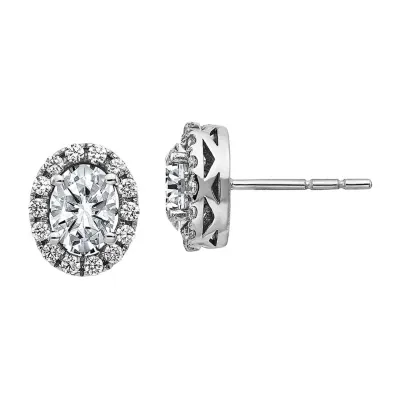 True Light 2 CT. T.W. Lab Created White Moissanite 14K White Gold 10.6mm Stud Earrings