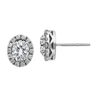 True Light 3 3/4 CT. T.W. Lab Created White Moissanite 14K White Gold 13.4mm Stud Earrings