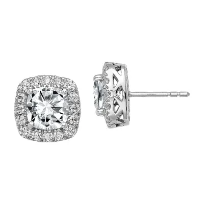 True Light 3 3/4 CT. T.W. Lab Created White Moissanite 14K White Gold 11mm Stud Earrings