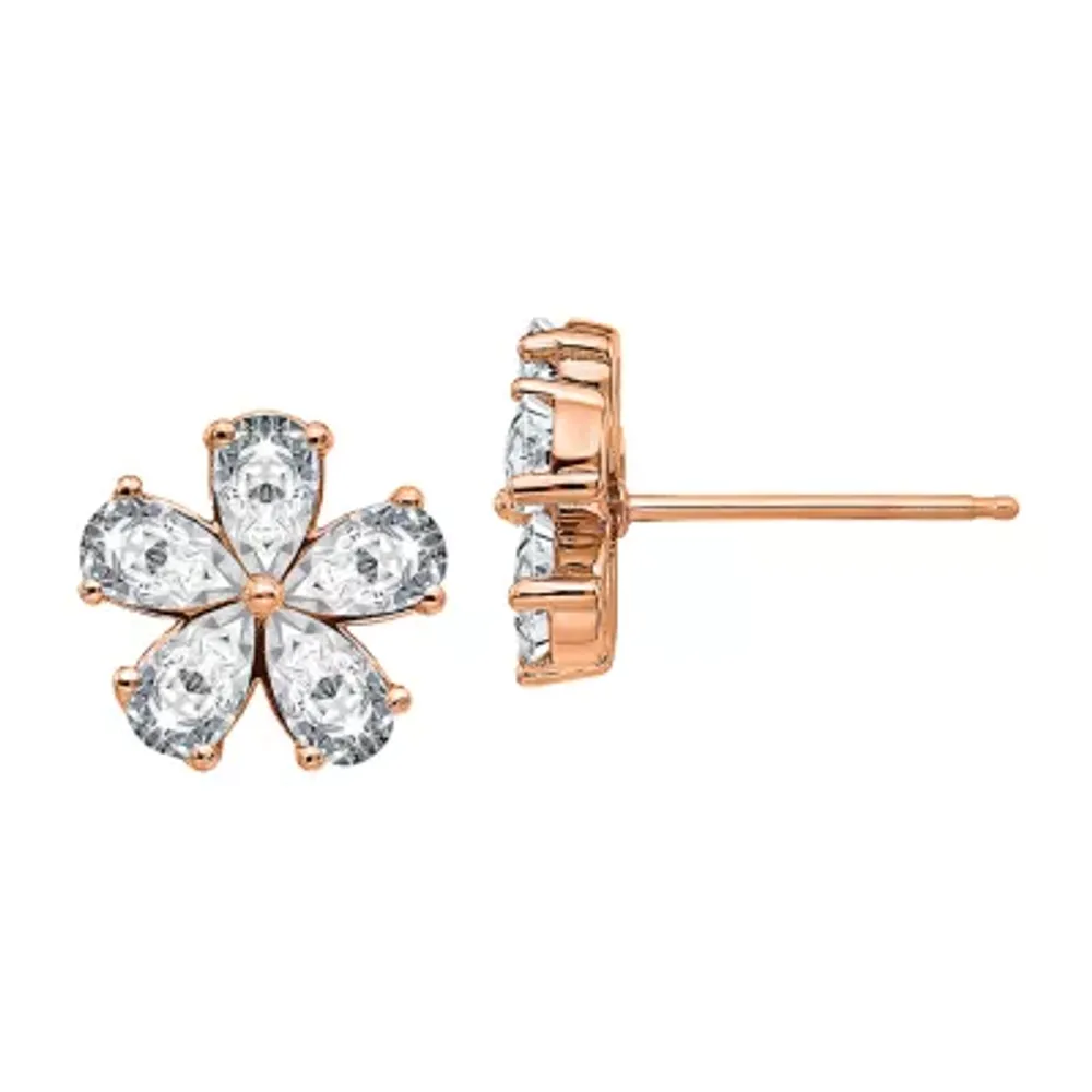 True Light 1 3/4 CT. T.W. Lab Created White Moissanite 14K Rose Gold 13mm Flower Stud Earrings