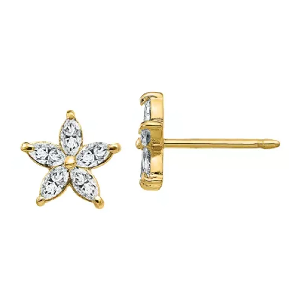 True Light 5/8 CT. T.W. Lab Created White Moissanite 14K Gold 8.7mm Flower Stud Earrings