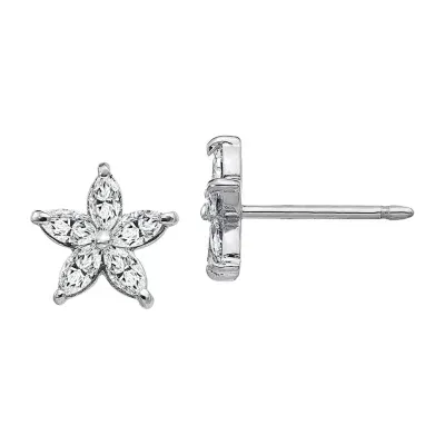 True Light 2 CT. T.W. Lab Created White Moissanite 14K White Gold 12.7mm Flower Stud Earrings