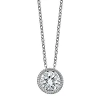 True Light Womens / CT. T.W. Lab Created White Moissanite 14K White Gold Pendant Necklace