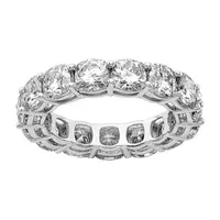 True Light 4.5MM Lab Created White Moissanite 14K White Gold Eternity Band