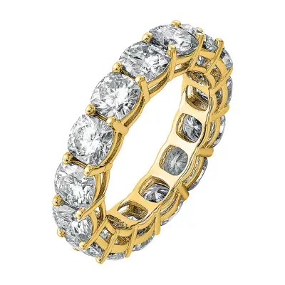 True Light 4.5MM Lab Created White Moissanite 14K Gold Eternity Band