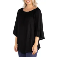 24/7 Comfrot Apparel Pleated Peasant Top