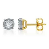 1/3 CT. T.W. Natural White Diamond 10K Gold 4.8mm Stud Earrings