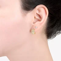 Sparkle Allure Womens Crystal 14K Gold Over Brass 2 Pair Earring Set