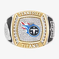 True Fans Fine Jewelry Tennessee Titans Mens 1/2 CT. Natural White Diamond 10K Two Tone Gold Fashion Ring