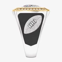 True Fans Fine Jewelry Tennessee Titans Mens 1/2 CT. Natural White Diamond 10K Two Tone Gold Fashion Ring