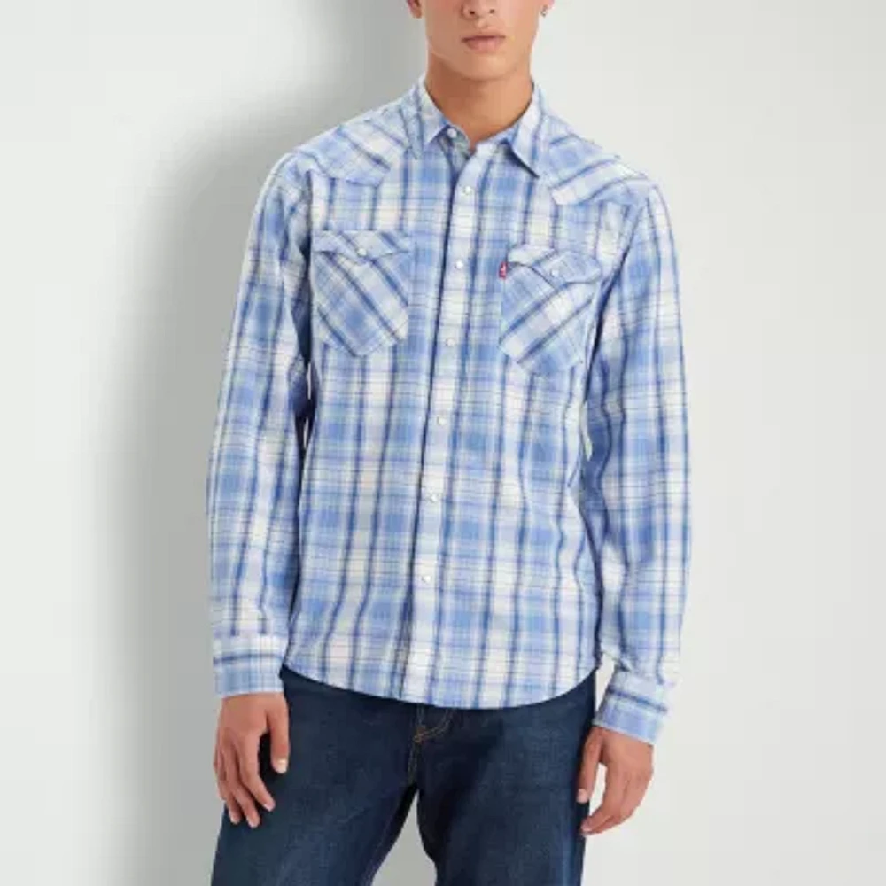 Levi's Mens Long Sleeve Plaid Western Shirt