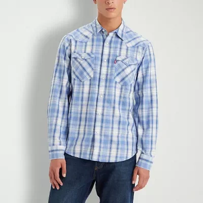 Levi's Mens Long Sleeve Plaid Western Shirt