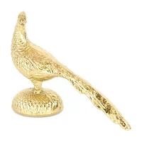 Cheungs Lirondelle Golden Cast Iron Peacock Figurine