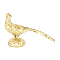 Cheungs Lirondelle Golden Cast Iron Peacock Figurine