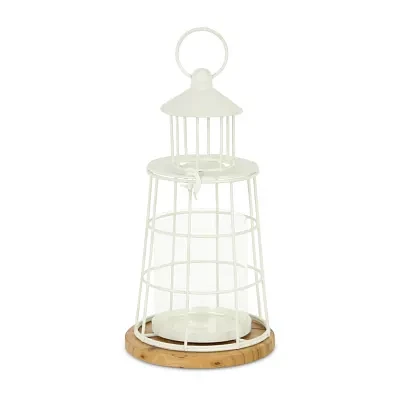 Cheungs Caler White Lighthouse Metal Decorative Lantern