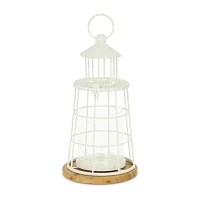 Cheungs Caler White Lighthouse Metal Decorative Lantern