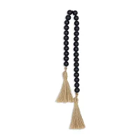 Cheungs Akaida Dark Blue Wood Bead Tassel Handmade Tabletop Decor