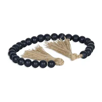 Cheungs Akaida Dark Blue Wood Bead Tassel Handmade Tabletop Decor